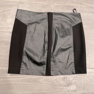 Aqua Leather Mini Skirt
